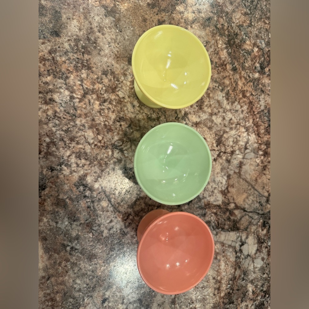 Hazel Atlas Moderntone Platonite sherbet dishes - Picture 3 of 4